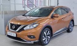 15 249 р. Защита переднего бампера (Ø42 мм, нержавейка) SLITKOFF  Nissan Murano  3 Z52 (2015-2022) дорестайлинг  с доставкой в г. Пермь. Увеличить фотографию 2
