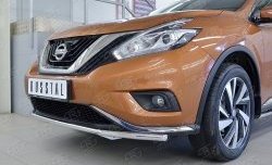 15 249 р. Защита переднего бампера (Ø42 мм, нержавейка) SLITKOFF  Nissan Murano  3 Z52 (2015-2022) дорестайлинг  с доставкой в г. Пермь. Увеличить фотографию 4