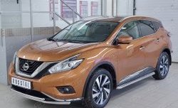 18 999 р. Защита переднего бампера (2 трубыØ42 мм, нержавейка) SLITKOFF  Nissan Murano  3 Z52 (2015-2022) дорестайлинг  с доставкой в г. Пермь. Увеличить фотографию 2