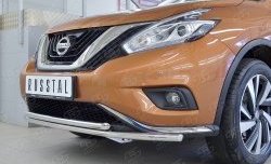 18 999 р. Защита переднего бампера (2 трубыØ42 мм, нержавейка) SLITKOFF  Nissan Murano  3 Z52 (2015-2022) дорестайлинг  с доставкой в г. Пермь. Увеличить фотографию 4