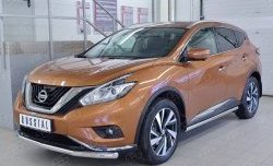16 849 р. Защита переднего бампера (Ø63 мм, нержавейка) SLITKOFF  Nissan Murano  3 Z52 (2015-2022) дорестайлинг  с доставкой в г. Пермь. Увеличить фотографию 2