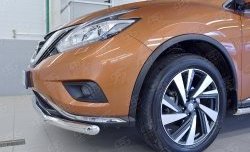 16 849 р. Защита переднего бампера (Ø63 мм, нержавейка) SLITKOFF  Nissan Murano  3 Z52 (2015-2022) дорестайлинг  с доставкой в г. Пермь. Увеличить фотографию 3