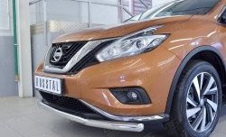 16 849 р. Защита переднего бампера (Ø63 мм, нержавейка) SLITKOFF  Nissan Murano  3 Z52 (2015-2022) дорестайлинг  с доставкой в г. Пермь. Увеличить фотографию 4