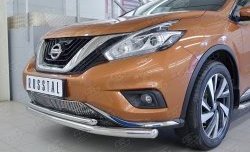 19 999 р. Защита переднего бампера (2 трубыØ63 и 42 мм, нержавейка) SLITKOFF  Nissan Murano  3 Z52 (2015-2022) дорестайлинг  с доставкой в г. Пермь. Увеличить фотографию 4