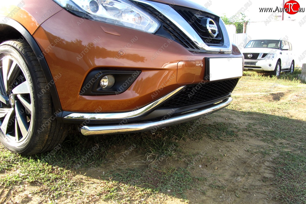 14 449 р. Одинарная защита переднего бампера диаметром 57 мм Slitkoff  Nissan Murano  3 Z52 (2015-2022) дорестайлинг (Нержавейка, Полированная)  с доставкой в г. Пермь