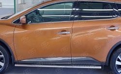 19 399 р. Защита порогов из овальной трубы диаметром 120x60 мм с проступью Russtal Nissan Murano 3 Z52 дорестайлинг (2015-2022)  с доставкой в г. Пермь. Увеличить фотографию 3