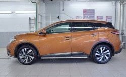 24 649 р. Порожки для ног (Ø42) SLITKOFF  Nissan Murano  3 Z52 (2015-2025) дорестайлинг, рестайлинг (лист - алюминий, профиль - нержавейка)  с доставкой в г. Пермь. Увеличить фотографию 3