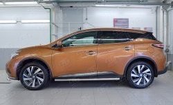 19 999 р. Защита порогов из круглой трубы диаметром 63 мм SLITKOFF Nissan Murano 3 Z52 дорестайлинг (2015-2022)  с доставкой в г. Пермь. Увеличить фотографию 2