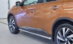 19 999 р. Защита порогов из круглой трубы диаметром 63 мм SLITKOFF Nissan Murano 3 Z52 дорестайлинг (2015-2022)  с доставкой в г. Пермь. Увеличить фотографию 3