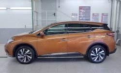 16 649 р. Защита порогов из овальной трубы диаметром 75x42 мм с проступью Russtal Nissan Murano 3 Z52 дорестайлинг (2015-2022)  с доставкой в г. Пермь. Увеличить фотографию 2