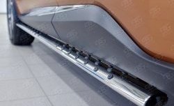 16 649 р. Защита порогов из овальной трубы диаметром 75x42 мм с проступью Russtal Nissan Murano 3 Z52 дорестайлинг (2015-2022)  с доставкой в г. Пермь. Увеличить фотографию 4
