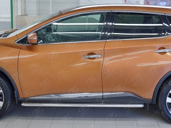 35 549 р. Широкая защита порогов с трубой диаметром 42 мм SLITKOFF v3 Nissan Murano 3 Z52 дорестайлинг (2015-2022)  с доставкой в г. Пермь. Увеличить фотографию 3