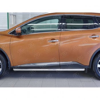 19 999 р. Защита порогов из круглой трубы диаметром 63 мм SLITKOFF v3 Nissan Murano 3 Z52 дорестайлинг (2015-2022)  с доставкой в г. Пермь. Увеличить фотографию 3