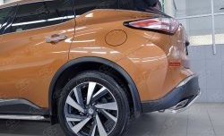 15 949 р. Защита заднего бампера (Ø42 мм волна, нержавейка) SLITKOFF Nissan Murano 3 Z52 дорестайлинг (2015-2022)  с доставкой в г. Пермь. Увеличить фотографию 3