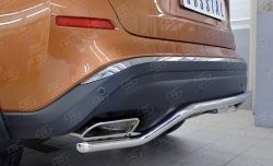 15 949 р. Защита заднего бампера (Ø42 мм волна, нержавейка) SLITKOFF Nissan Murano 3 Z52 дорестайлинг (2015-2022)  с доставкой в г. Пермь. Увеличить фотографию 4