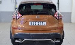 Защита заднего бампера (Ø42 мм волна, нержавейка) SLITKOFF Nissan Murano  3 Z52 (2015-2022) дорестайлинг