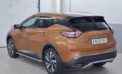 15 249 р. Защита заднего бампера (Ø42 мм волна под машину, нержавейка) SLITKOFF Nissan Murano 3 Z52 дорестайлинг (2015-2022)  с доставкой в г. Пермь. Увеличить фотографию 2