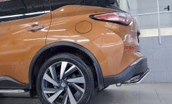 15 249 р. Защита заднего бампера (Ø42 мм волна под машину, нержавейка) SLITKOFF Nissan Murano 3 Z52 дорестайлинг (2015-2022)  с доставкой в г. Пермь. Увеличить фотографию 3