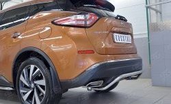 15 249 р. Защита заднего бампера (Ø42 мм волна под машину, нержавейка) SLITKOFF Nissan Murano 3 Z52 дорестайлинг (2015-2022)  с доставкой в г. Пермь. Увеличить фотографию 4