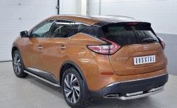 16 699 р. Защита заднего бампера (2 трубы Ø63 и 42 мм, нержавейка) SLITKOFF Nissan Murano 3 Z52 дорестайлинг (2015-2022)  с доставкой в г. Пермь. Увеличить фотографию 2