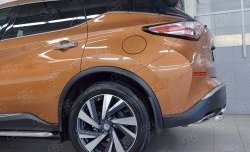 16 699 р. Защита заднего бампера (2 трубы Ø63 и 42 мм, нержавейка) SLITKOFF Nissan Murano 3 Z52 дорестайлинг (2015-2022)  с доставкой в г. Пермь. Увеличить фотографию 3