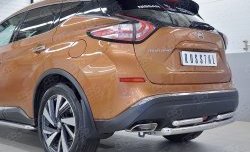 16 699 р. Защита заднего бампера (2 трубы Ø63 и 42 мм, нержавейка) SLITKOFF Nissan Murano 3 Z52 дорестайлинг (2015-2022)  с доставкой в г. Пермь. Увеличить фотографию 4