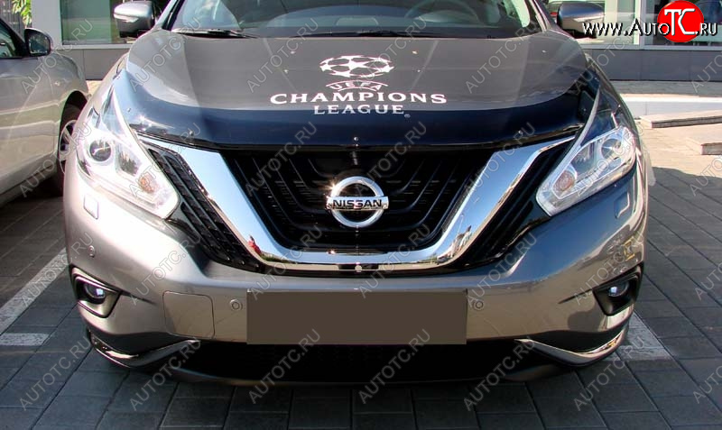 3 689 р. Дефлектор капота SIM Nissan Murano 3 Z52 дорестайлинг (2015-2022)  с доставкой в г. Пермь