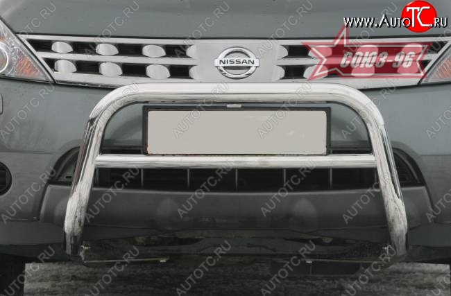 11 474 р. Защита переднего бампера Souz-96 (d60) Nissan Murano 1 Z50 (2002-2009)  с доставкой в г. Пермь