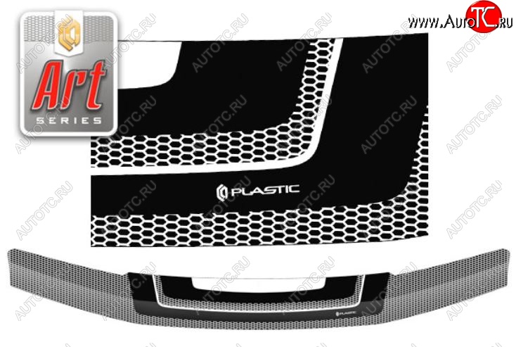 2 199 р. Дефлектор капота CA-Plastiс  Nissan Navara  2 D40 (2010-2016) рестайлинг (Серия Art белая)  с доставкой в г. Пермь