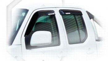 Дефлектора окон CA-Plastic Nissan Navara  2 D40 (2010-2016) рестайлинг (Classic полупрозрачный)