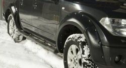 Накладки на колёсные арки RA (комплект) Nissan Navara 2 D40 дорестайлинг (2004-2010) (Поверхность шагрень)
