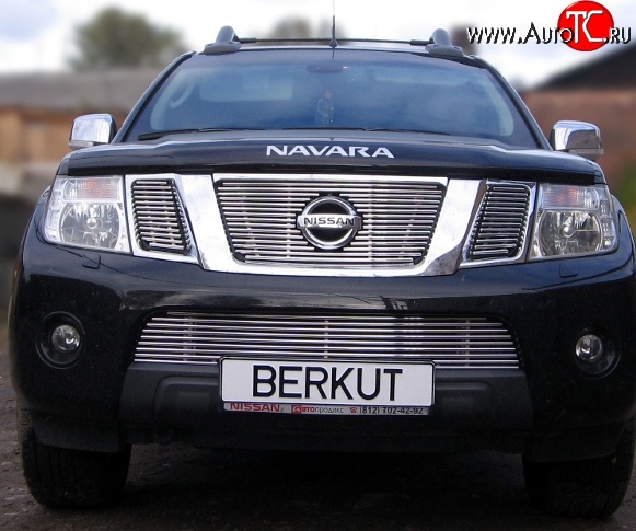 6 799 р. Декоративная вставка решетки радиатора (рестайлинг) Berkut Nissan Navara 2 D40 дорестайлинг (2004-2010)  с доставкой в г. Пермь