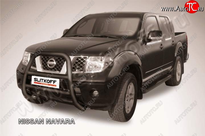 27 449 р. Кенгурятник d76 высокий Nissan Navara 2 D40 дорестайлинг (2004-2010) (Цвет: серебристый)  с доставкой в г. Пермь