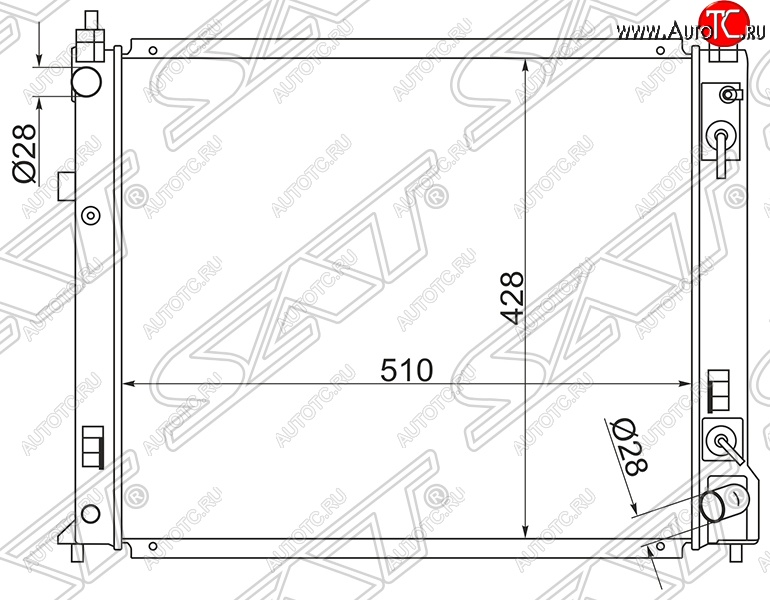 7 299 р. Радиатор двигателя (пластинчатый, МКПП/АКПП) SAT Nissan Tiida 2 хэтчбек C13 дорестайлинг (2015-2016)  с доставкой в г. Пермь