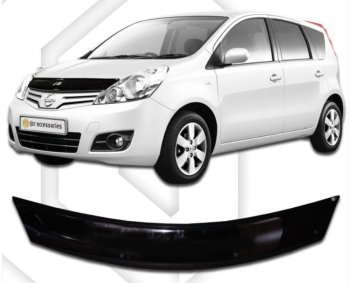 Дефлектор капота (правый руль) CA-Plastic Nissan Note  1 (2008-2013) E11 рестайлинг