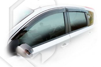 Дефлектора окон (правый руль) CA-Plastic Nissan Note  1 (2004-2008) E11 дорестайлинг (Classic полупрозрачный, Без хром.молдинга)