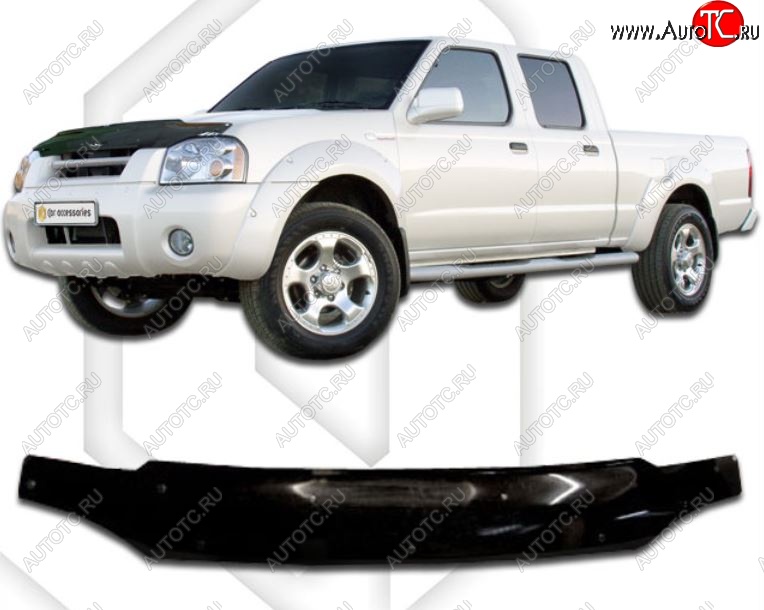 1 999 р. Дефлектор капота CA-Plastic Nissan NP300 (2003-2008) (Classic черный, Без надписи)  с доставкой в г. Пермь