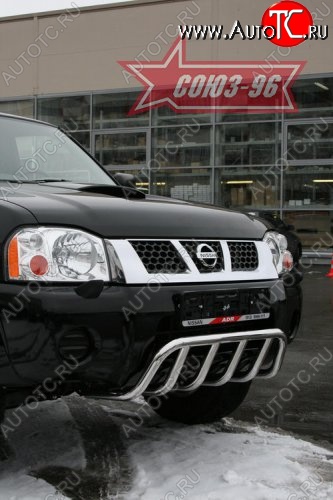 10 169 р. Защита переднего бампера нижняя Souz-96 - Акула  Nissan NP300 (2008-2013)  с доставкой в г. Пермь