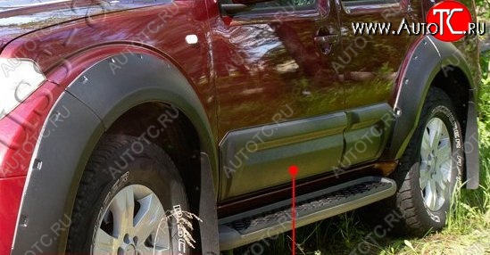 23 399 р. Расширители арок с широкими молдингами дверей RA (комплект)  Nissan Pathfinder  R51 (2004-2007) дорестайлинг (Поверхность глянец (под окраску), Неокрашенные)  с доставкой в г. Пермь
