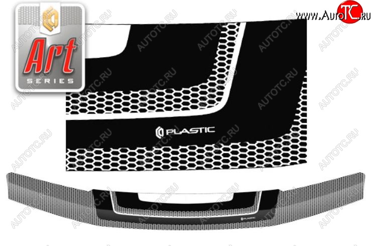 2 199 р. Дефлектор капота CA-Plastiс  Nissan Pathfinder  R51 (2004-2007) дорестайлинг (Серия Art белая )  с доставкой в г. Пермь