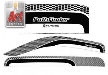 Дефлектора окон CA-Plastic Nissan Pathfinder  R51 (2004-2007) дорестайлинг (Серия Art графит, Без хром.молдинга)