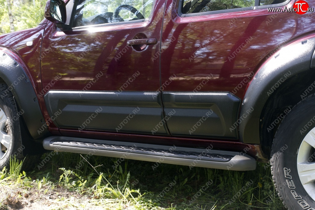 6 999 р. Молдинги дверей RA (широкие, комплект) Nissan Pathfinder R51 дорестайлинг (2004-2007) (Поверхность глянец (под окраску), Неокрашенные)  с доставкой в г. Пермь