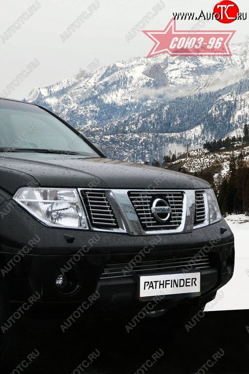 5 759 р. Декоративные элементы решетки радиатора Souz-96 (d10)  Nissan Pathfinder  R51 (2004-2007) дорестайлинг  с доставкой в г. Пермь