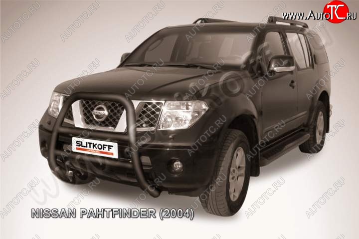 27 449 р. Кенгурятник d76 высокий  Nissan Pathfinder  R51 (2004-2007) дорестайлинг (Цвет: серебристый)  с доставкой в г. Пермь