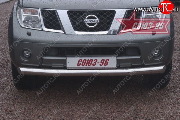 17 459 р. Защита переднего бампера одинарная Souz-96 (d76) Nissan Pathfinder R51 дорестайлинг (2004-2007)  с доставкой в г. Пермь
