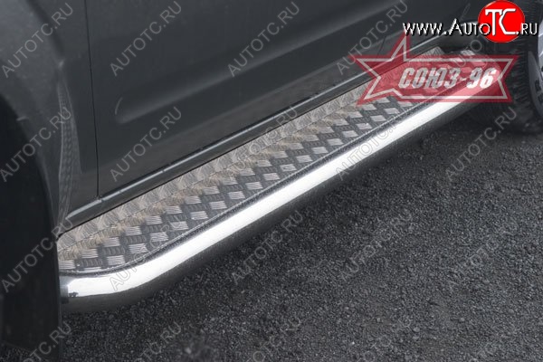 24 254 р. Защита порогов с листом Souz-96 (d76).  Nissan Pathfinder  R51 (2004-2007) дорестайлинг  с доставкой в г. Пермь