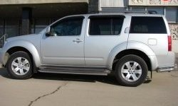 Защита порогов d43 мм Металл Дизайн Nissan Pathfinder  R51 (2004-2007) дорестайлинг (полированная нержавейка)