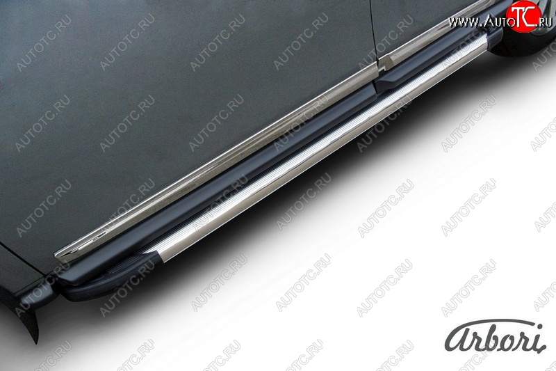 11 789 р. Порожки для ног Arbori Luxe Silver Nissan Pathfinder R52 дорестайлинг (2012-2017)  с доставкой в г. Пермь