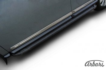 11 609 р. Порожки для ног Arbori Optima Black Nissan Pathfinder R52 дорестайлинг (2012-2017)  с доставкой в г. Пермь. Увеличить фотографию 2