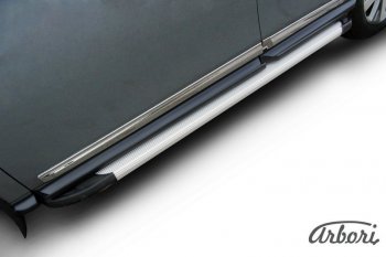 10 979 р. Порожки для ног Arbori Optima Silver Nissan Pathfinder R52 дорестайлинг (2012-2017)  с доставкой в г. Пермь. Увеличить фотографию 2